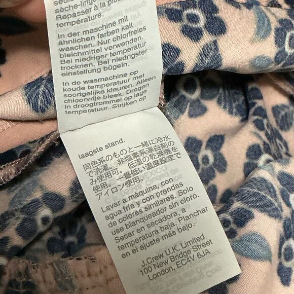 J.Crew Pink Navy Floral Wrap Blouse Peplum Style Long Sleeve Top Size XL - Picture 12 of 15